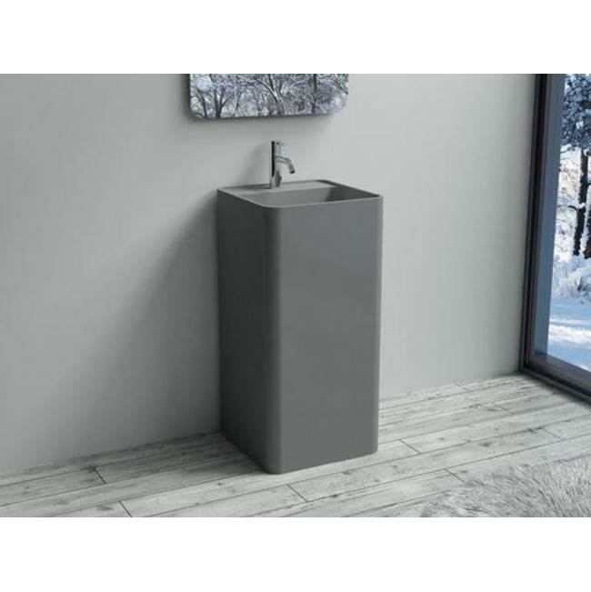 Badeloft Matte Grey - SB-01-A Freestanding Sink 16.5 x 16.5 x 33.8 in