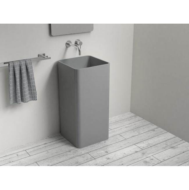 Badeloft Matte Grey - SB-01 Freestanding Sink 15.7 x 15.7 x 32.6 in
